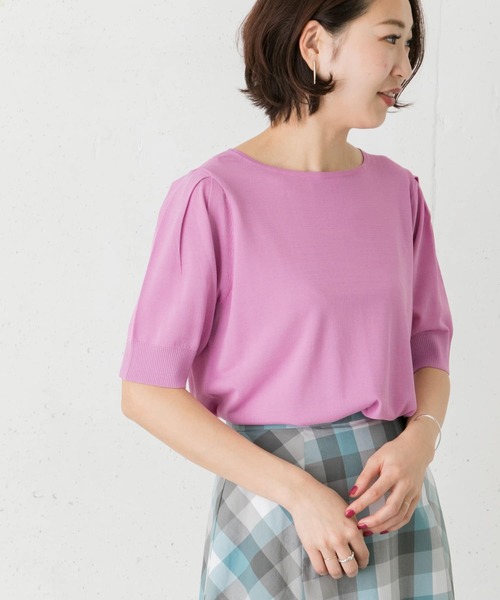 URBAN RESEARCH ROSSO（アーバンリサーチロッソ）の「タックスリーブニットプルオーバー∴（ニット/セーター・レディース・ピンク・FREE）」の3枚目の写真