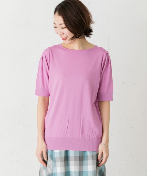 URBAN RESEARCH ROSSO（アーバンリサーチロッソ）の「タックスリーブニットプルオーバー∴（ニット/セーター・レディース・ピンク・FREE）」の16枚目の写真