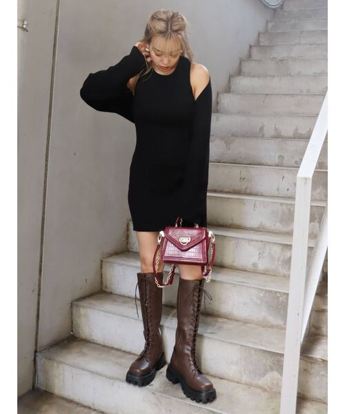 EVRIS（エヴリス）の「レースアップミドルブーツ（ブーツ・レディース・ブラック/ブラウン・SMALL/MEDIUM/LARGE）」の20枚目の写真