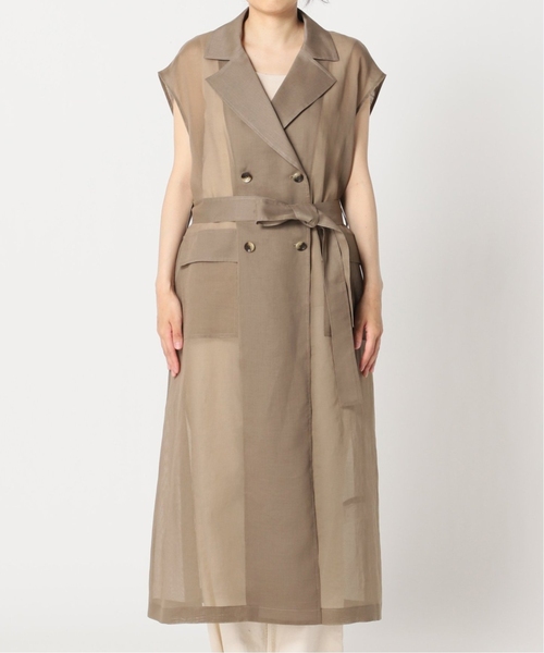 セール】《追加2》オーガンジーWボタンロングジレ（ベスト）｜NOBLE