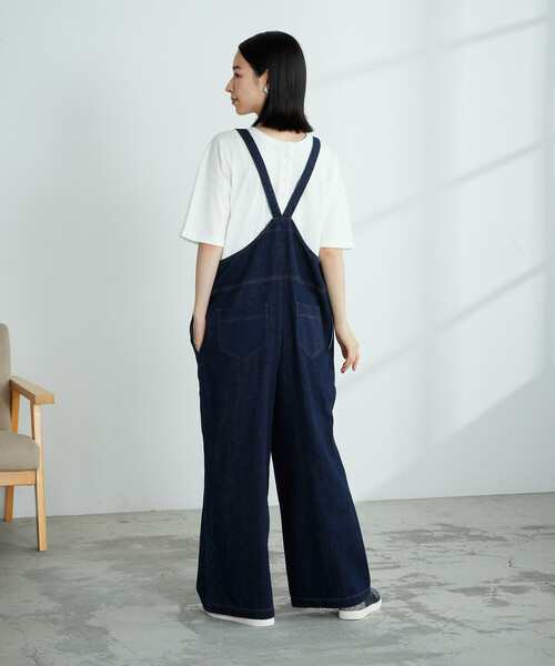ONIGIRI（オニギリ）の「デニム　オーバーオール（サロペット/オーバーオール・レディース・ネイビー/チャコール・MEDIUM/LARGE）」の9枚目の写真