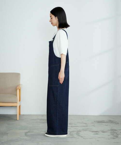 ONIGIRI（オニギリ）の「デニム　オーバーオール（サロペット/オーバーオール・レディース・ネイビー/チャコール・MEDIUM/LARGE）」の11枚目の写真