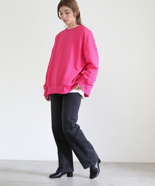 select MOCA(セレクトモカ)の「カラースウェットプルオーバー(スウェット・レディース・ブラック/ピンク/ブルー/グリーン・FREE)」の16枚目の写真