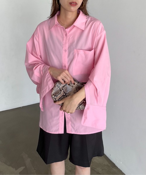 feepur（フェピュール）の「2wayカラーシャツ（シャツ/ブラウス・レディース・ブラック/オフホワイト/ピンク/ブルー/グリーン・MEDIUM）」の8枚目の写真