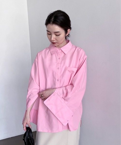 feepur（フェピュール）の「2wayカラーシャツ（シャツ/ブラウス・レディース・ブラック/オフホワイト/ピンク/ブルー/グリーン・MEDIUM）」の9枚目の写真