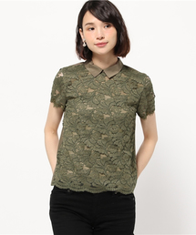 【美品】マルティニーク 袖レース 半袖ブラウス 白 martinique（マルティニーク）の「martinique/半袖レース
