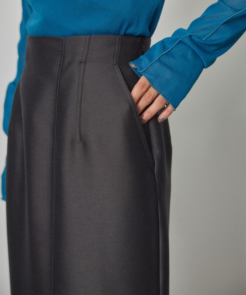 PUBLIC TOKYO（パブリックトウキョウ）の「アシンメトリープリーツスカート（スカート・レディース・カーキ/ダークグレー・FREE）」の18枚目の写真