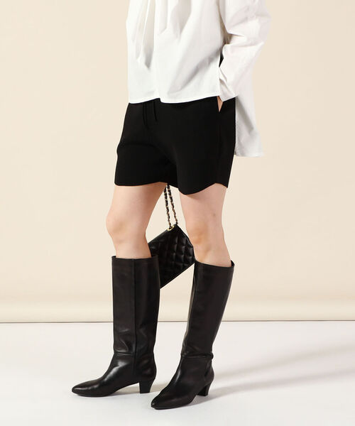 Rie Miller（リエミラー）の「畦ニットショートパンツ（その他パンツ・レディース・ブラック/グリーン・38）」の2枚目の写真