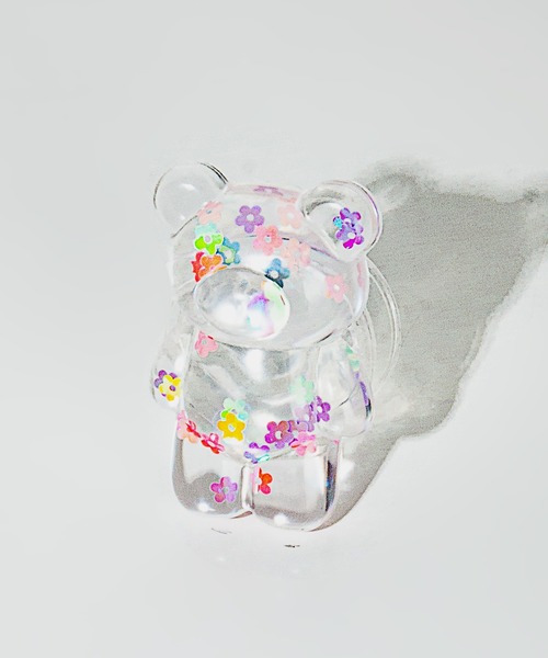 FOLLOWIN（フォロウィン）の「クリアフラワーポイントベアーモチーフスマホグリップトック（スマホケース/カバー・レディース・ブルー/イエロー/パープル・ONE SIZE）」の4枚目の写真