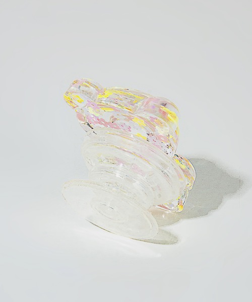 FOLLOWIN（フォロウィン）の「クリアフラワーポイントベアーモチーフスマホグリップトック（スマホケース/カバー・レディース・ブルー/イエロー/パープル・ONE SIZE）」の7枚目の写真