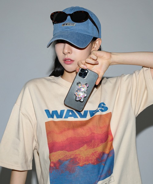 FOLLOWIN（フォロウィン）の「クリアフラワーポイントベアーモチーフスマホグリップトック（スマホケース/カバー・レディース・ブルー/イエロー/パープル・ONE SIZE）」の14枚目の写真