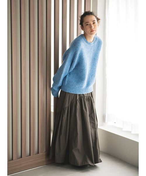 Ungrid(アングリッド)の「カラーモヘア混ルーズニット ( 短丈・クロップドトップス )(ニット/セーター・レディース・アイボリー/ブルー/オレンジ/イエロー/ピンク/ダークグリーン・FREE)」の14枚目の写真