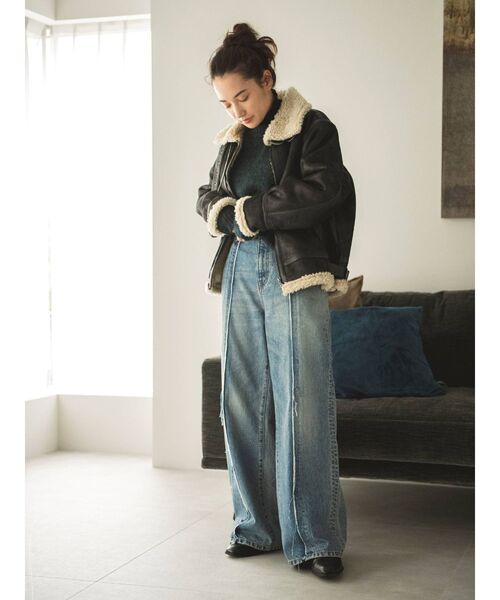 Ungrid(アングリッド)の「カラーモヘア混ルーズニット ( 短丈・クロップドトップス )(ニット/セーター・レディース・アイボリー/ブルー/オレンジ/イエロー/ピンク/ダークグリーン・FREE)」の17枚目の写真