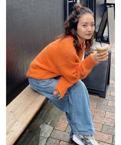 Ungrid(アングリッド)の「カラーモヘア混ルーズニット ( 短丈・クロップドトップス )(ニット/セーター・レディース・アイボリー/ブルー/オレンジ/イエロー/ピンク/ダークグリーン・FREE)」の20枚目の写真