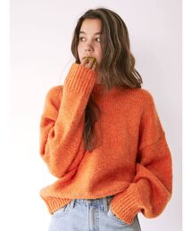 Ungrid | カラーモヘア混ルーズニット ( 短丈・クロップドトップス )(ニット/セーター)