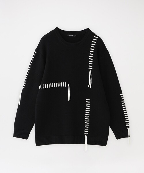 LOVELESS（ラブレス）の「ポイントスレッド クルーネックニット（ニット/セーター・メンズ・ブラック/オフホワイト/グリーン系その他3/ブルー系その他4・M/L）」の3枚目の写真