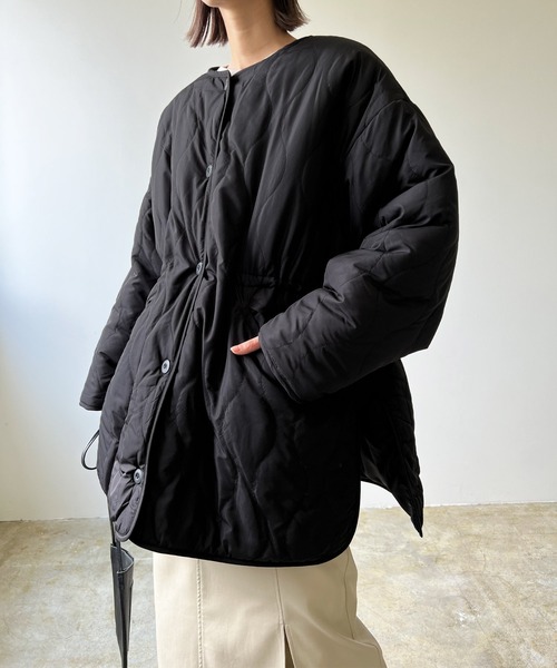 LIAN（リアン）の「ドロスト付きキルティングミドルコート（その他アウター・レディース・ブラック/カーキ/アイボリー/キャメル/グレー・FREE）」の20枚目の写真