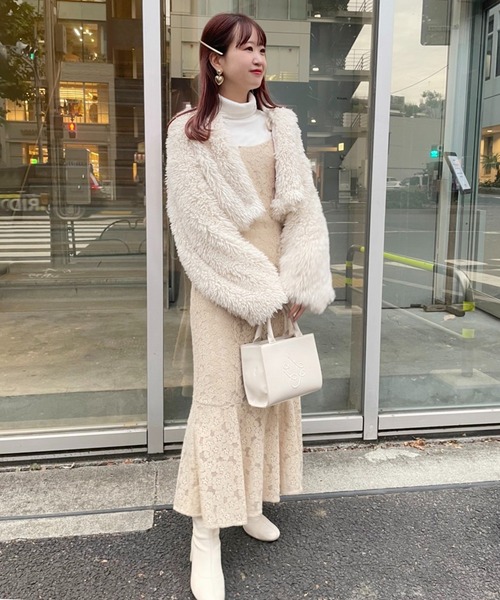 セール】大人可愛い/着丈調節可能/ 肩リボンマーメイドキャミ