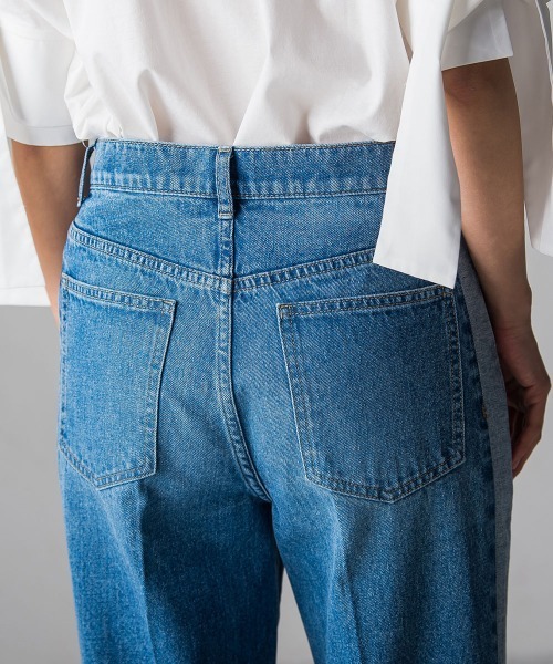 socolla（ソコラ）の「【socolla】WATER LESS DENIMサイドラインパンツ（デニムパンツ・レディース・ネイビー/ブルー・M/S）」の8枚目の写真