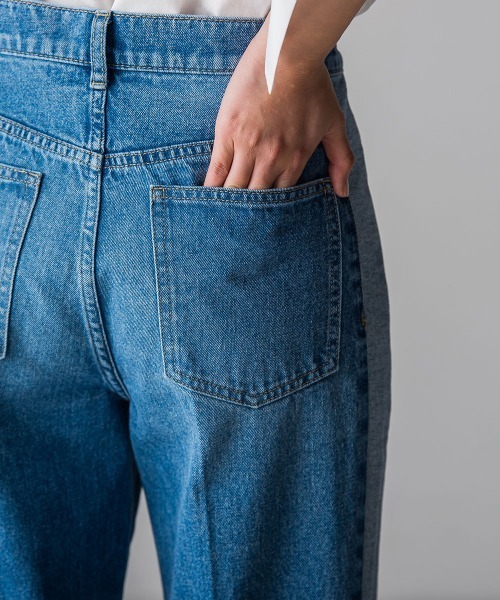 socolla（ソコラ）の「【socolla】WATER LESS DENIMサイドラインパンツ（デニムパンツ・レディース・ネイビー/ブルー・M/S）」の9枚目の写真