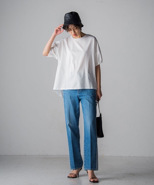 socolla（ソコラ）の「【socolla】WATER LESS DENIMサイドラインパンツ（デニムパンツ・レディース・ネイビー/ブルー・M/S）」の10枚目の写真