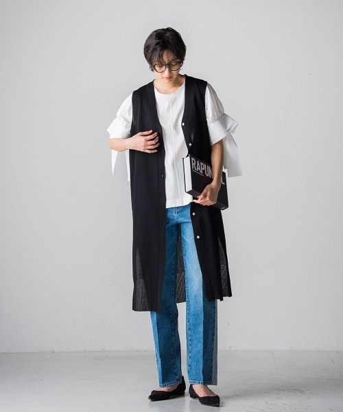 socolla（ソコラ）の「【socolla】WATER LESS DENIMサイドラインパンツ（デニムパンツ・レディース・ネイビー/ブルー・M/S）」の17枚目の写真