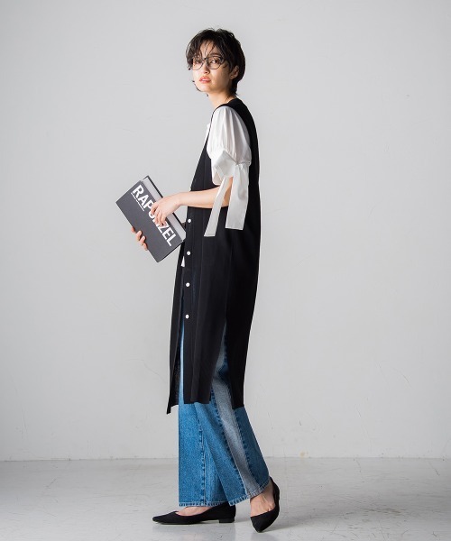 socolla（ソコラ）の「【socolla】WATER LESS DENIMサイドラインパンツ（デニムパンツ・レディース・ネイビー/ブルー・M/S）」の18枚目の写真