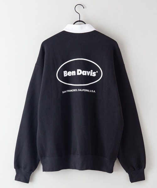 BEN DAVIS(ベンデイビス)の「【BEN DAVIS/ベンデイビス】 バックプリントロゴ 胸ワッペン 裏起毛 襟付きスウェット トレーナー(スウェット・メンズ・ダークグリーン/ブラック/ベージュ・LARGE/X-LARGE/MEDIUM/SMALL)」の4枚目の写真
