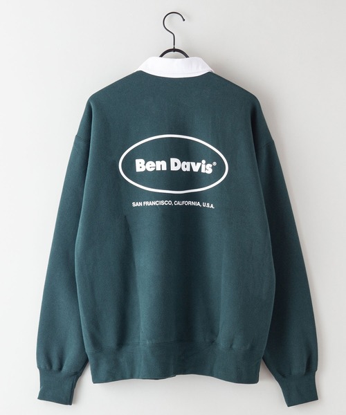 BEN DAVIS(ベンデイビス)の「【BEN DAVIS/ベンデイビス】 バックプリントロゴ 胸ワッペン 裏起毛 襟付きスウェット トレーナー(スウェット・メンズ・ダークグリーン/ブラック/ベージュ・LARGE/X-LARGE/MEDIUM/SMALL)」の8枚目の写真