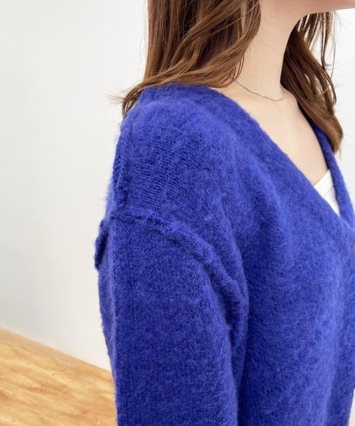 MLI'A（エムリア）の「モヘアタッチカーディガン（カーディガン/ボレロ・レディース・ベージュ/パープル/ブラウン/ピンク/オレンジ/ブルー・M）」の22枚目の写真