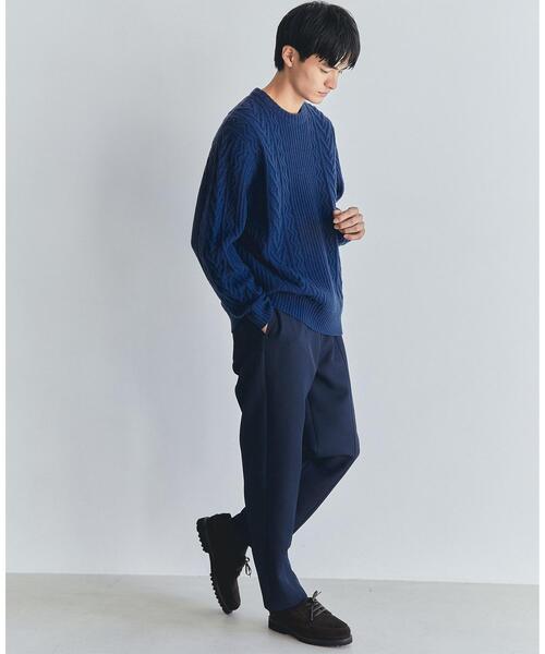 green label relaxing(グリーンレーベルリラクシング)の「ハミルトンラムズウール アラン クルーネック ニット(ニット/セーター・メンズ・ベージュ/オフホワイト/ダークグリーン/ロイヤルブルー・S/L/M/XL)」の5枚目の写真