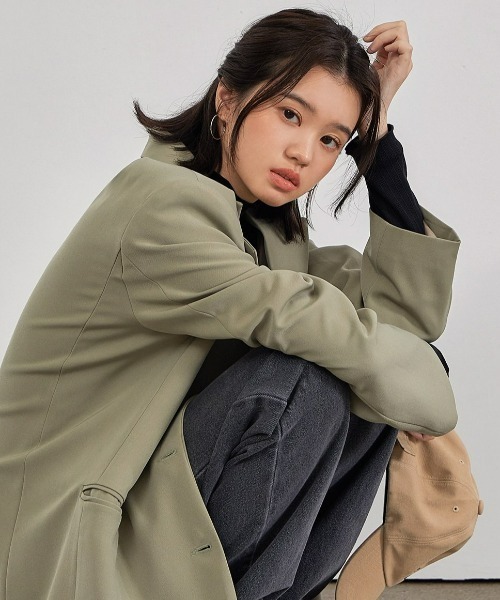 muahmuah(ムーアムーア)の「A'GEM/9 × .kom『muah muah/ムーアムーア』OVER FIT 3BUTTON BLAZER/オーバーフィット ブレザー(テーラードジャケット・レディース・ブラック/カーキ・FREE)」の9枚目の写真