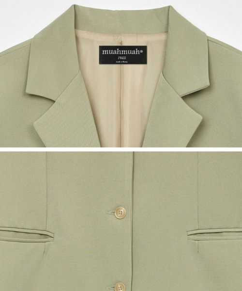muahmuah(ムーアムーア)の「A'GEM/9 × .kom『muah muah/ムーアムーア』OVER FIT 3BUTTON BLAZER/オーバーフィット ブレザー(テーラードジャケット・レディース・ブラック/カーキ・FREE)」の22枚目の写真
