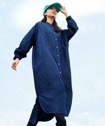 MEDE19F | ＭＥＤＥ１９Ｆ　　コットンリネンデニム素材のブザムシャツコート(シャツワンピース)