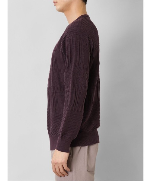 semantic design（セマンティックデザイン）の「【ウォッシャブル】セマンティックデザイン コットンジャガード クルーニット（ニット/セーター・メンズ・ブラック/ボルドー/ホワイト・S/MEDIUM/X-LARGE/LARGE）」の6枚目の写真