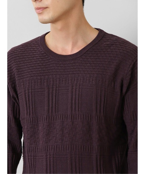 semantic design（セマンティックデザイン）の「【ウォッシャブル】セマンティックデザイン コットンジャガード クルーニット（ニット/セーター・メンズ・ブラック/ボルドー/ホワイト・S/MEDIUM/X-LARGE/LARGE）」の8枚目の写真