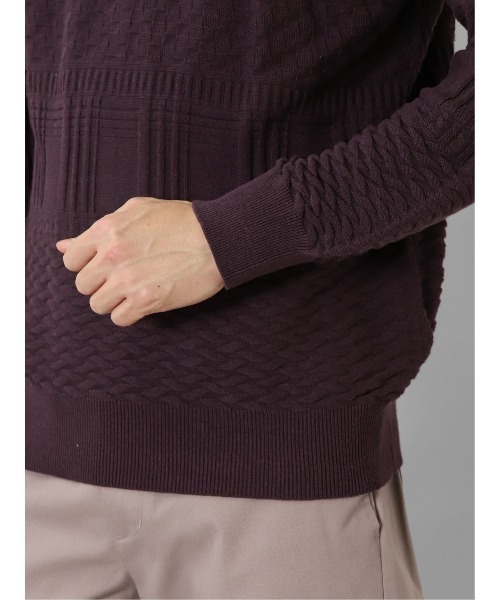 semantic design（セマンティックデザイン）の「【ウォッシャブル】セマンティックデザイン コットンジャガード クルーニット（ニット/セーター・メンズ・ブラック/ボルドー/ホワイト・S/MEDIUM/X-LARGE/LARGE）」の9枚目の写真