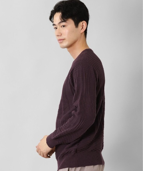 semantic design（セマンティックデザイン）の「【ウォッシャブル】セマンティックデザイン コットンジャガード クルーニット（ニット/セーター・メンズ・ブラック/ボルドー/ホワイト・S/MEDIUM/X-LARGE/LARGE）」の11枚目の写真