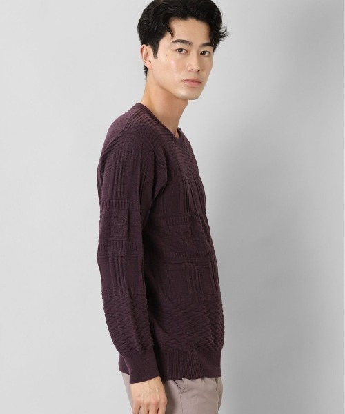 semantic design（セマンティックデザイン）の「【ウォッシャブル】セマンティックデザイン コットンジャガード クルーニット（ニット/セーター・メンズ・ブラック/ボルドー/ホワイト・S/MEDIUM/X-LARGE/LARGE）」の13枚目の写真