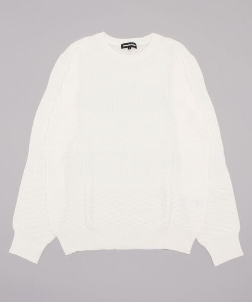 semantic design（セマンティックデザイン）の「【ウォッシャブル】セマンティックデザイン コットンジャガード クルーニット（ニット/セーター・メンズ・ブラック/ボルドー/ホワイト・S/MEDIUM/X-LARGE/LARGE）」の14枚目の写真