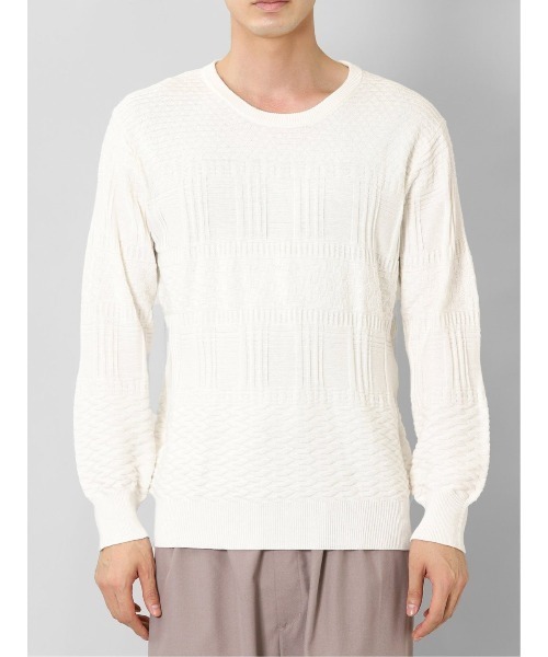 semantic design（セマンティックデザイン）の「【ウォッシャブル】セマンティックデザイン コットンジャガード クルーニット（ニット/セーター・メンズ・ブラック/ボルドー/ホワイト・S/MEDIUM/X-LARGE/LARGE）」の15枚目の写真