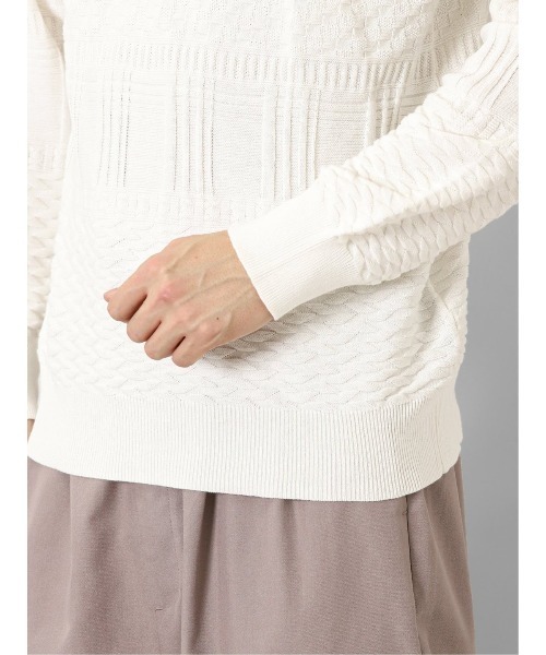 semantic design（セマンティックデザイン）の「【ウォッシャブル】セマンティックデザイン コットンジャガード クルーニット（ニット/セーター・メンズ・ブラック/ボルドー/ホワイト・S/MEDIUM/X-LARGE/LARGE）」の19枚目の写真