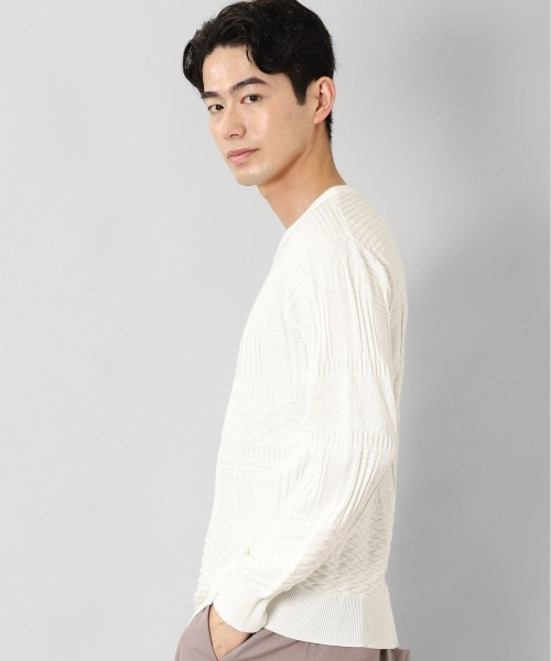 semantic design（セマンティックデザイン）の「【ウォッシャブル】セマンティックデザイン コットンジャガード クルーニット（ニット/セーター・メンズ・ブラック/ボルドー/ホワイト・S/MEDIUM/X-LARGE/LARGE）」の21枚目の写真