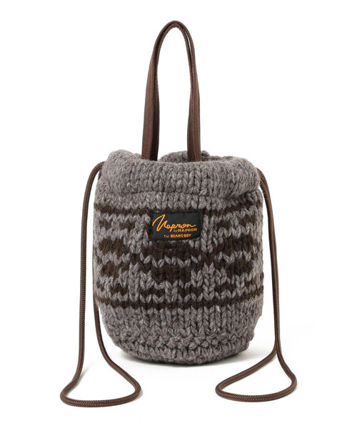 BEAMS BOY（ビームスボーイ）の「NAPRON × BEAMS BOY / 別注 ハンドメイドニット ペイシェントバッグ（ハンドバッグ・レディース・グレー/サックスブルー・ONE SIZE）」の2枚目の写真
