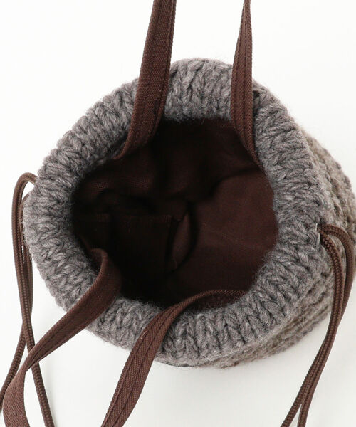 BEAMS BOY（ビームスボーイ）の「NAPRON × BEAMS BOY / 別注 ハンドメイドニット ペイシェントバッグ（ハンドバッグ・レディース・グレー/サックスブルー・ONE SIZE）」の7枚目の写真