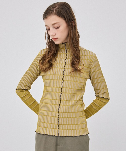 PUBLIC TOKYO（パブリックトウキョウ）の「リブシャーリングメローニット/ウォッシャブル（ニット/セーター・レディース・アイボリー/ベージュ/ブラック/ブルー・FREE）」の17枚目の写真