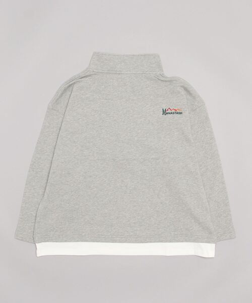 MANASTASH（マナスタッシュ）の「MANASTASH/マナスタッシュ　WS LAYER HALF ZIP SWEAT ウィメンズレイヤーハーフジップスウェット（スウェット・レディース・グリーン系その他3/ブラック/グレー・M）」の4枚目の写真