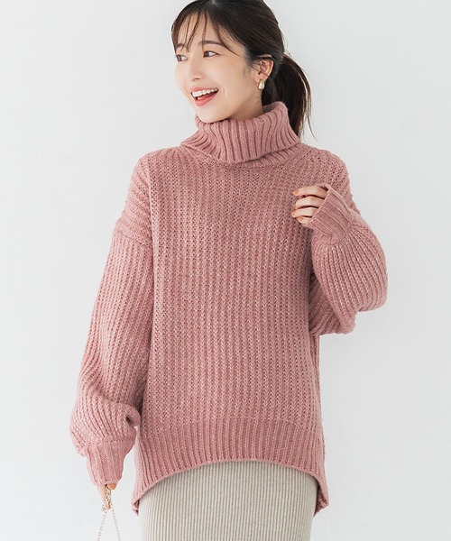 coca（coca）（コカ）の「タートルネックモヘアタッチニット（ニット/セーター・レディース・ブラウン/ピンク・M/L）」の2枚目の写真