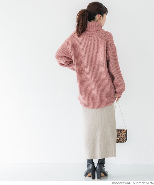 coca（coca）（コカ）の「タートルネックモヘアタッチニット（ニット/セーター・レディース・ブラウン/ピンク・M/L）」の9枚目の写真