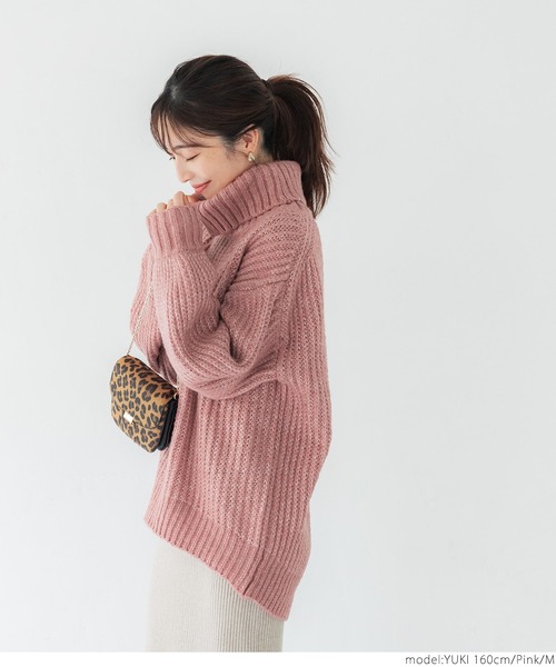 coca（coca）（コカ）の「タートルネックモヘアタッチニット（ニット/セーター・レディース・ブラウン/ピンク・M/L）」の10枚目の写真